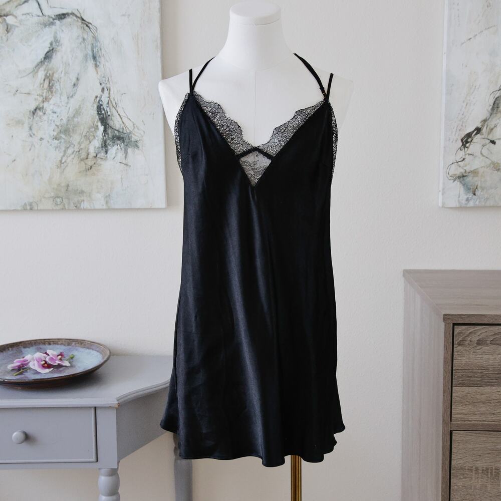 Victoria's Secret lace Satin Mini Slip Dress lingerie size M